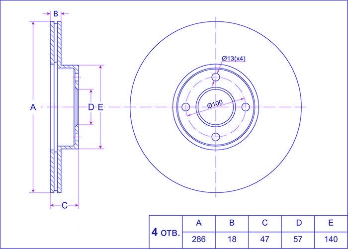 Диск тормозной - Ti-Guar TG-40206-72B00