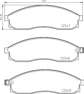 Колодки тормозные дисковые - Hella 8DB355029-551