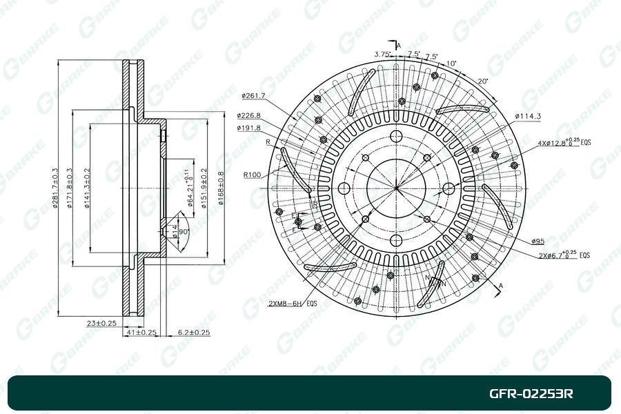 Диск тормозной - G-brake GFR02253R