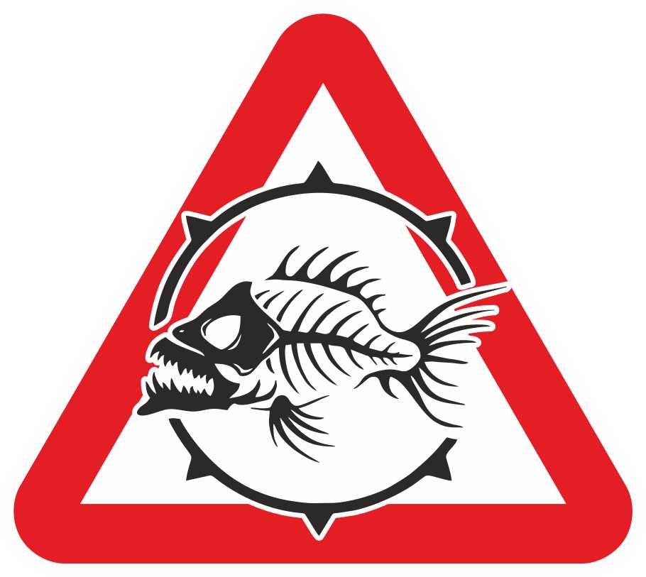 Наклейка знак рыба кость - Auto-GUR AGZNAK25