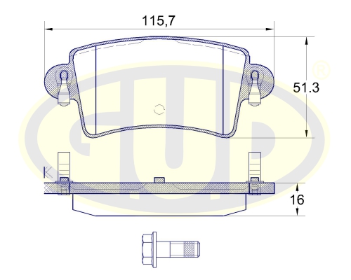 Колодки тормозные дисковые - GUD GBP083300