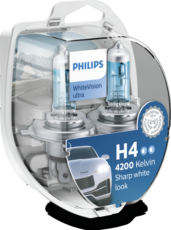 Лампа h4/w5w WhiteVision ultra SM 2шт - Philips 12342WVUSM
