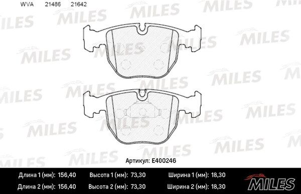 Колодки тормозные BMW е38/e39/x5 3.0/4.4 передние - Miles E400246