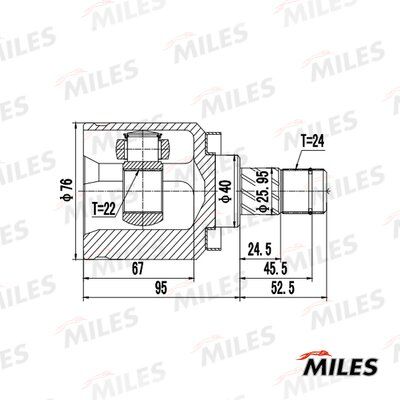 Шрус nissan almera n16/almera b10rs (classic) внут. - Miles GA10082