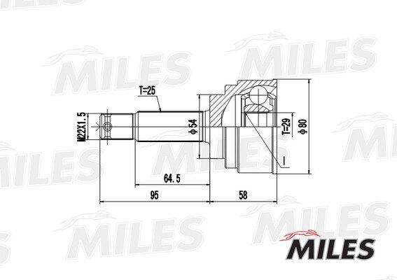 Шрус mitsubishi pajero pinin 1.8-2.0 98-07 нар. акпп - Miles GA20276
