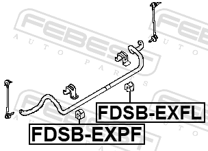 Втулка стабилизатора | перед прав/лев | - Febest FDSB-EXFL