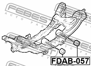 Сайлентблок задней балки зад прав лев Febest FDAB-057 Вольво Форд 1558₽