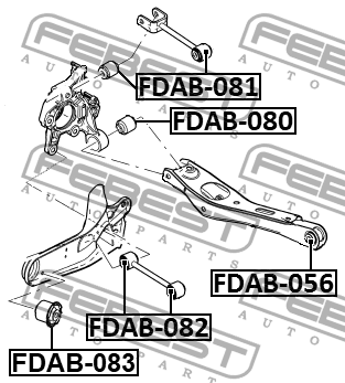 Сайлентблок задней цапфы нижний зад прав лев Febest FDAB-080 FORD USA 2391₽