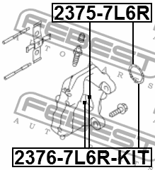 Поршень суппорта тормозного заднего ремкомплект d439 зад прав лев Febest 2376-7L6R-KIT 1443₽