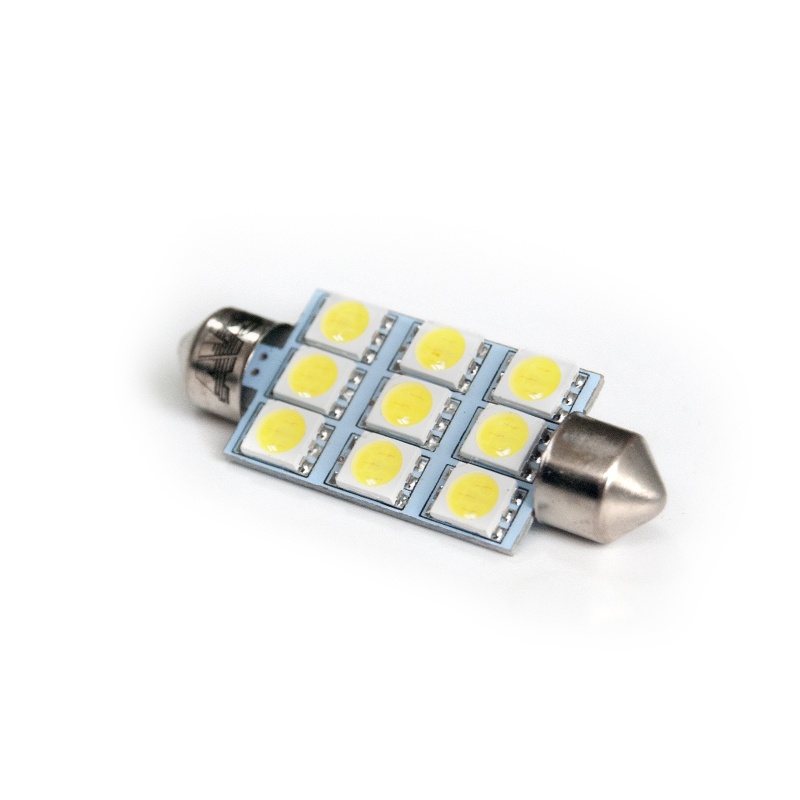 Лампа светодиодная sv014 T11/белый/ (sv8,5/8) 9smd 5050 42мм 3 chip, блистер 2 шт - AVS A80593S