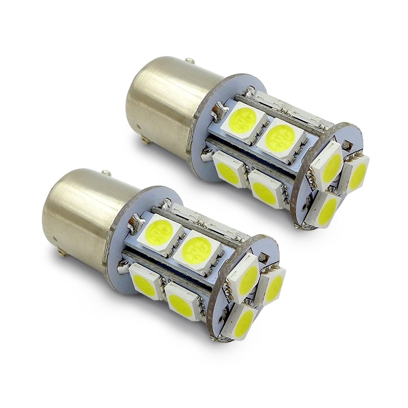 Лампа светодиодная s022a T15/белый/(BA15S) 13smd 5050 12V 1 contact, коробка 2 шт. - AVS A07187S