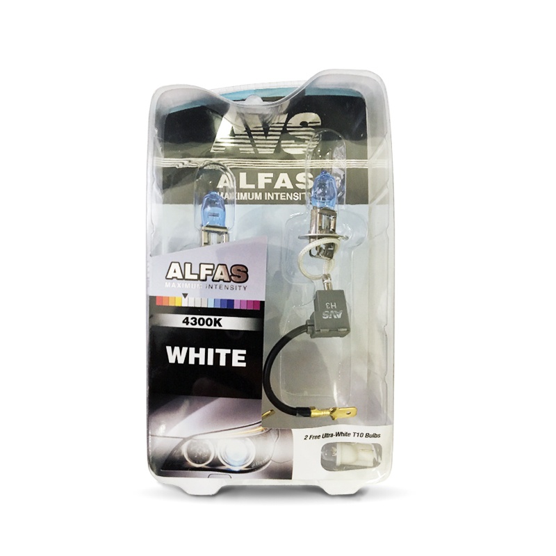 Комплект ламп накаливания alfas Maximum Intensity 4300k H3 12V 85w, комплект 2+2 (t-10) шт. - AVS A07234S