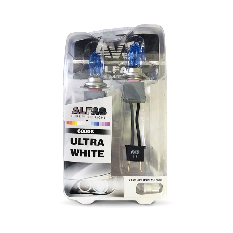 Газонаполненные лампы alfas Pure-White 6000к H7 12V 85w, комплект 2+2 (t-10) шт. - AVS A07245S