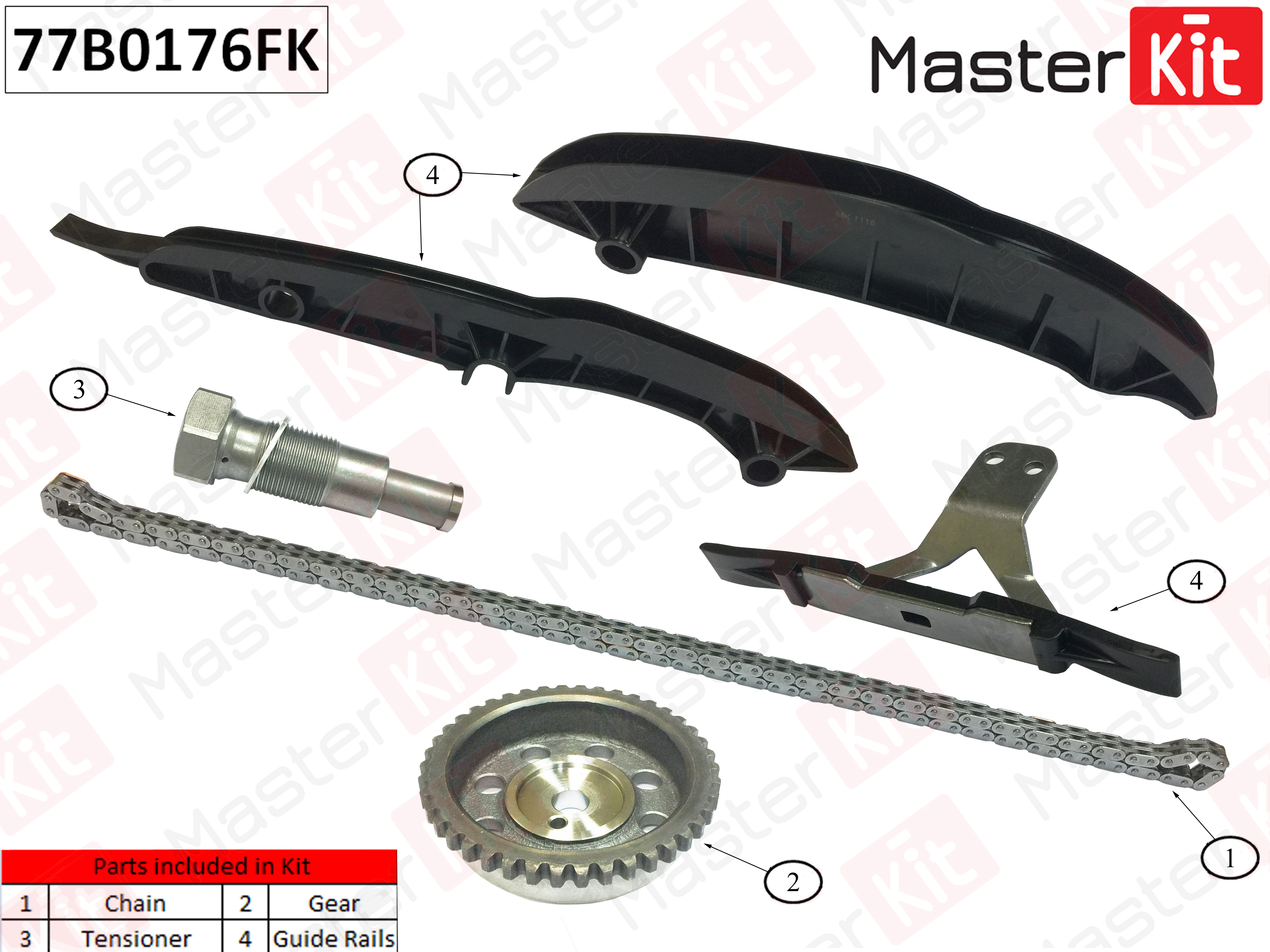 Комплект цепи ГРМ - Master KiT 77B0176FK