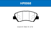 Hp0068 колодки тормозные дисковые передние hyundai Solaris (17-)kia Rio (17-) | перед | - HSB HP0068