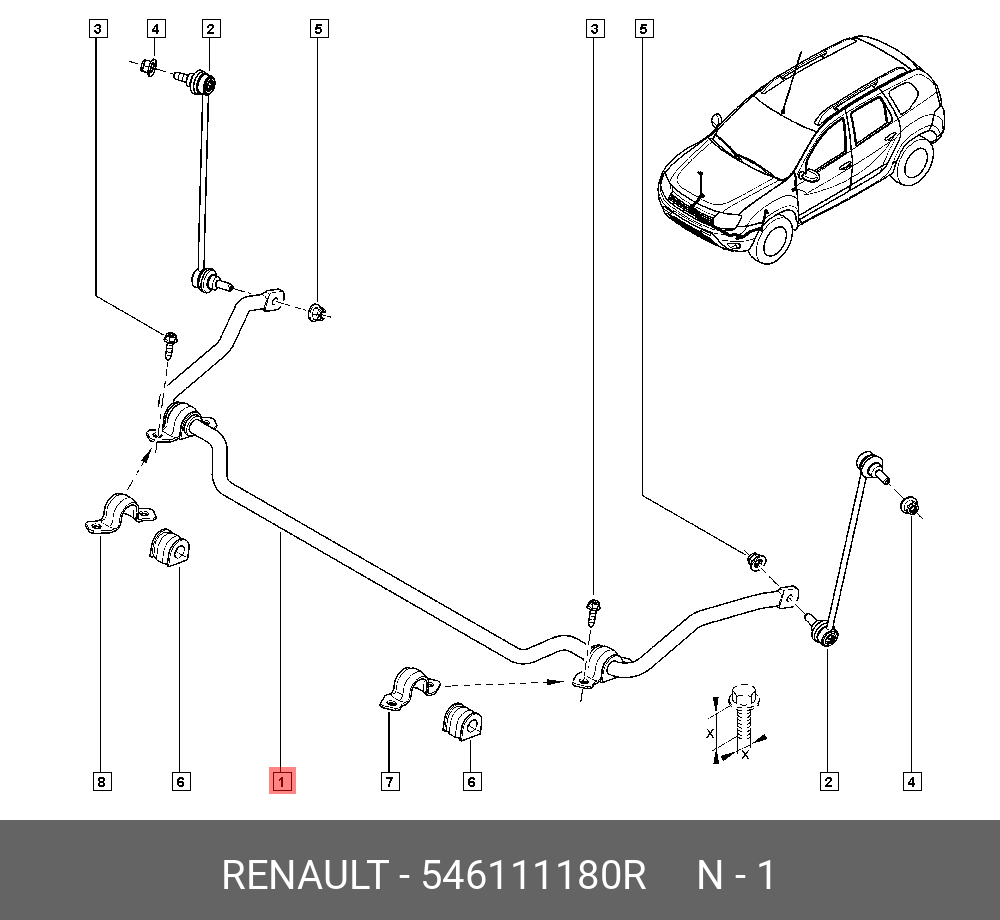 546111180r Стабилизатор поперечной устойчивости (renault) - Renault 546111180R