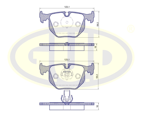 Колодки тормозные дисковые | зад | - GUD GBP038120
