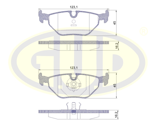 Колодки тормозные дисковые | зад | - GUD GBP026500