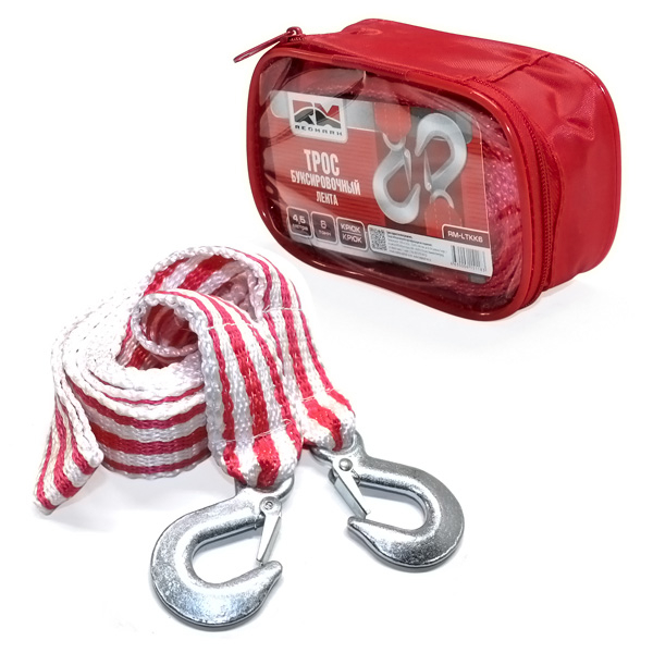 Трос буксировочный лента (4,5 м 6 т.) крюк/крюк RedMark - RedMark RMLTKK6