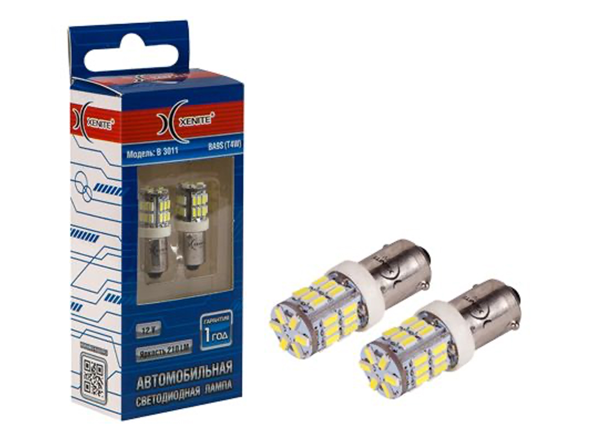 Лампа светодиодная xenite b3011 12v(ba9s/ t4w) (ярк.210lm) упаковка 2шт - XENITE 1 009 544