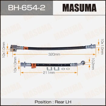 Шланг тормозной masuma H- /rear/ civic 06- LH | зад | - Masuma BH-654-2