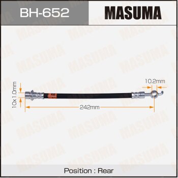 Шланг тормозной masuma T- /rear/ yaris, ractis / ksp90l, ncp120 | зад | - Masuma BH-652