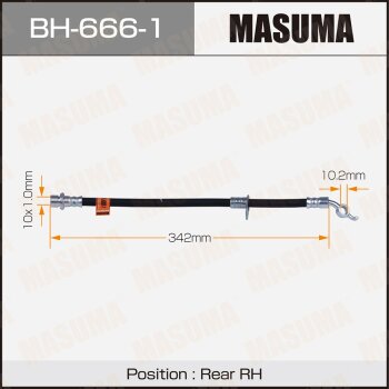 Шланг тормозной masuma T- /rear/ auris, avensis / ade157l, zrt271l RH | зад | - Masuma BH-666-1