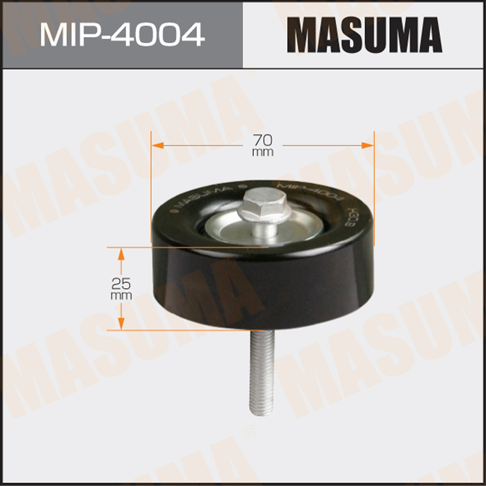 Ролик обводной ремня привода навесного оборудования, l5-ve, lf-ve, l3-vdt, l3-ve, l5-ve, l8-de - Masuma MIP-4004