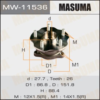 Ступичный узел masuma rear rx450h, rx200t / gyl15l, agl25l | зад | - Masuma MW-11536