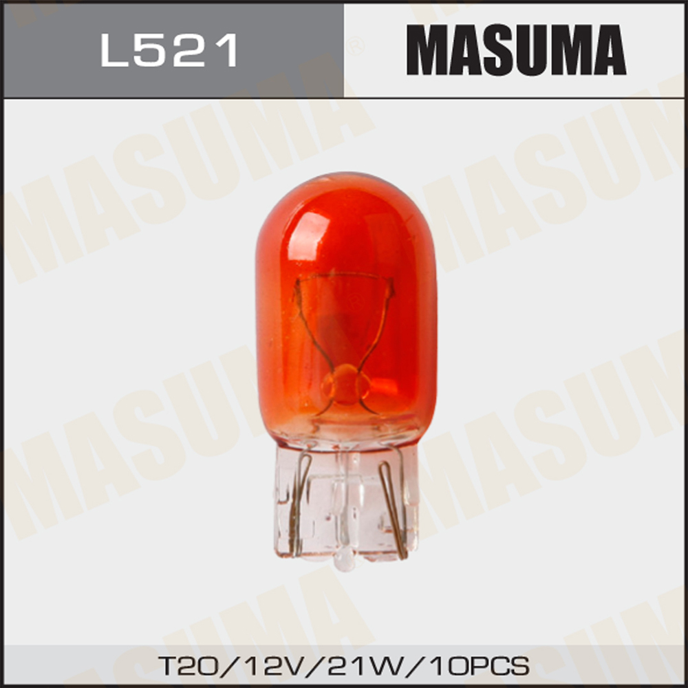 Лампа б/ц MASUMA 12v 21W T20, Orange - Masuma L521