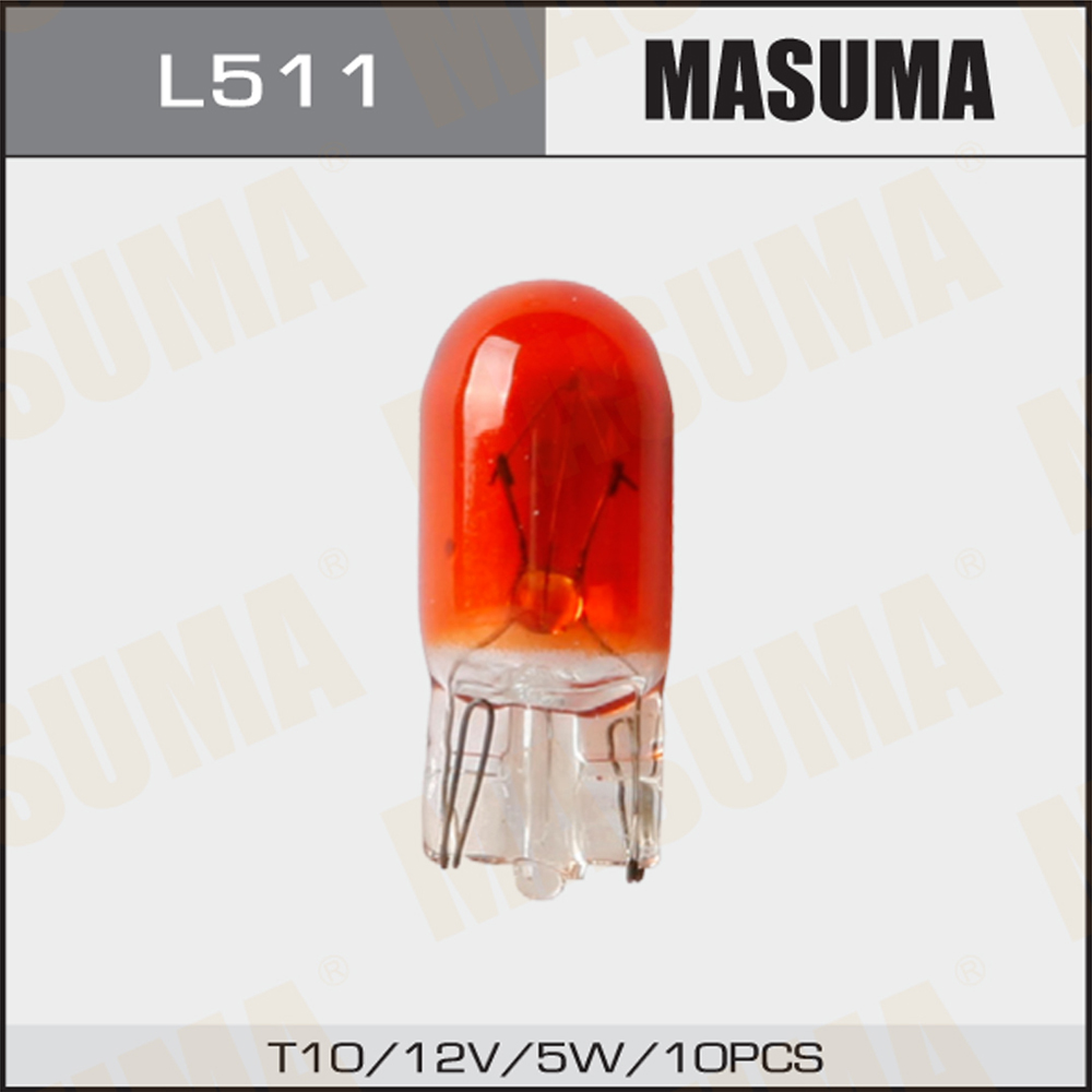 Лампа б/ц masuma 12v 5W t10, Orange - Masuma L511