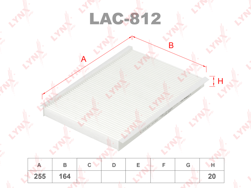 Фильтр салонный - LYNXauto LAC-812