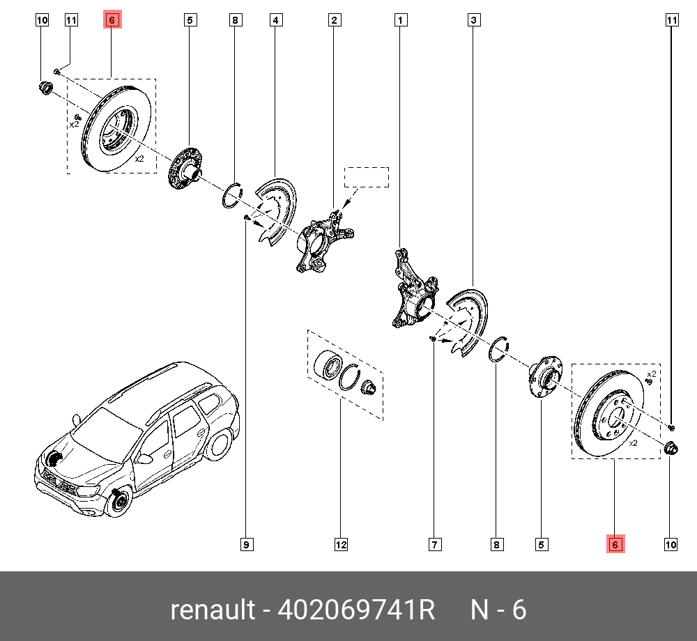 Диск тормозной | перед | - Renault 402069741R