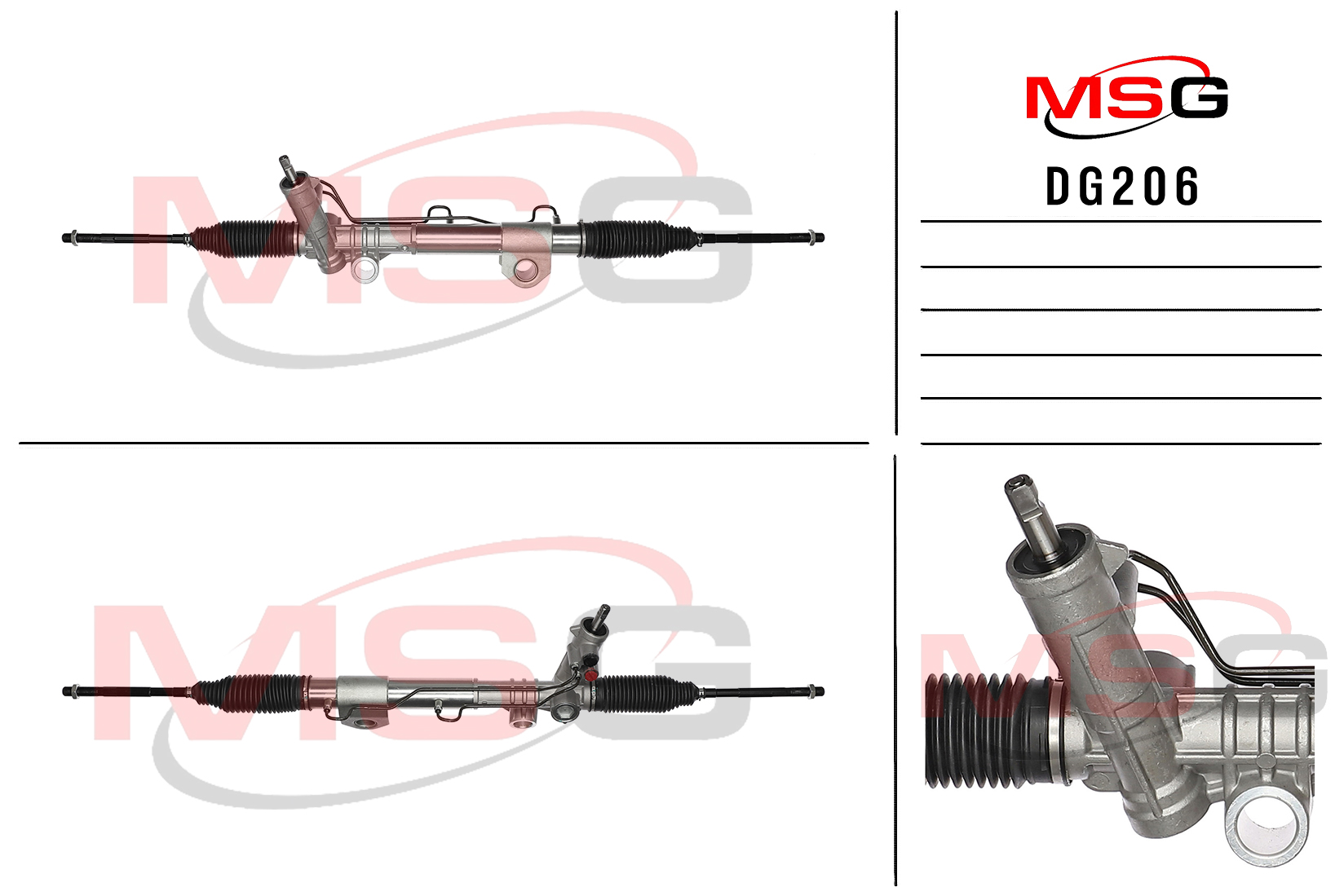 Рулевая рейка c ГУР новая Dodge RAM 1500 4WD 2002-2005 - MSG DG206