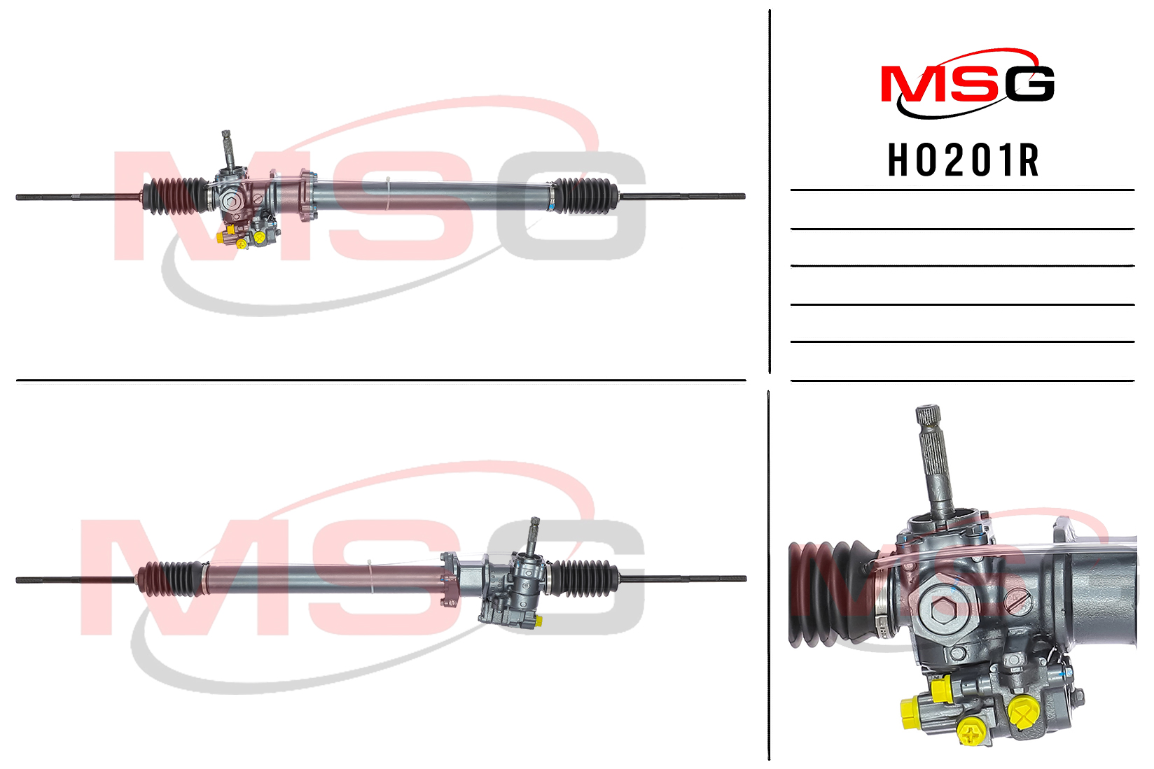 Рейка рулевая с ГУР honda Accord 1984-1990,honda Legend 1986-1990 MSG ho201r - MSG HO201R