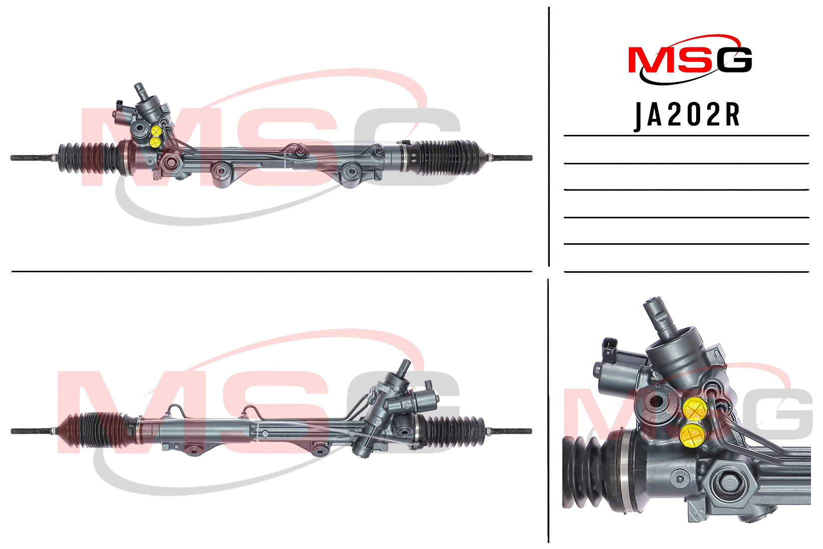 Рейка рулевая с ГУР jaguar s-type (ccx) 99-02 MSG ja202r - MSG JA202R