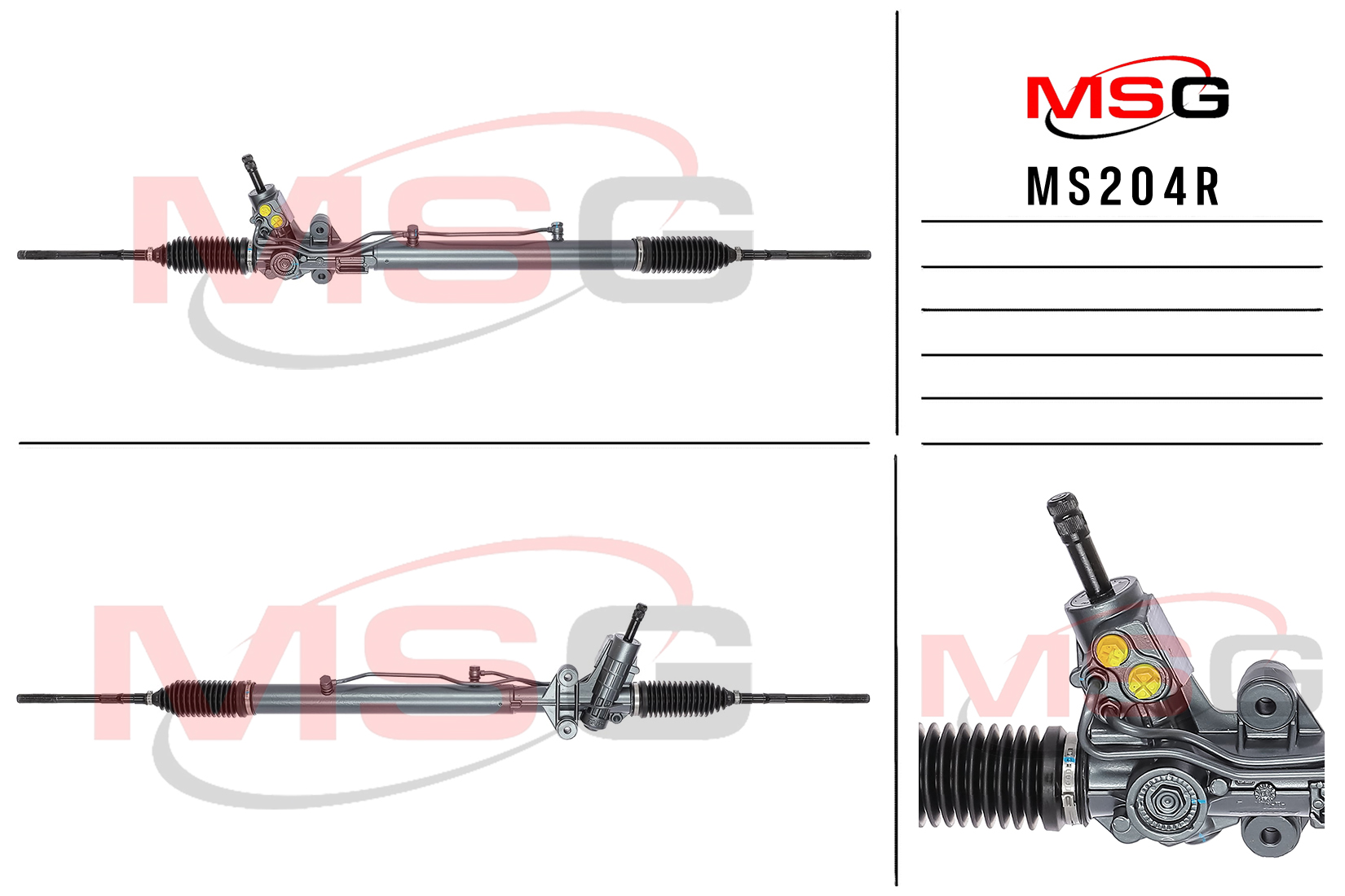 Рейка рулевая с ГУР maserati 3200 GT 98-02,spyder купе 02- MSG ms204r - MSG MS204R