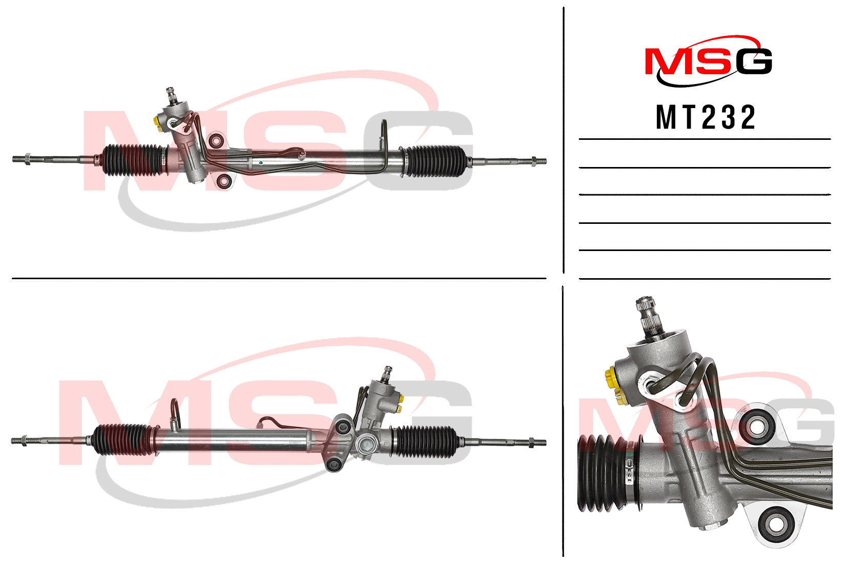 Рулевая рейка c ГУР новая Mitsubishi l400 1995-, Mitsubishi Space Gear 1996-2000 - MSG MT232