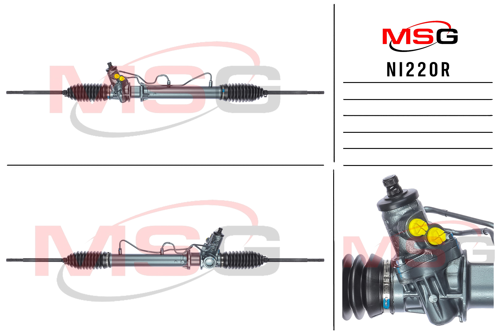 Рейка рулевая с ГУР infiniti QX4 97-nissan pathfinder (r50) 1997-2004 MSG ni220r - MSG NI220R