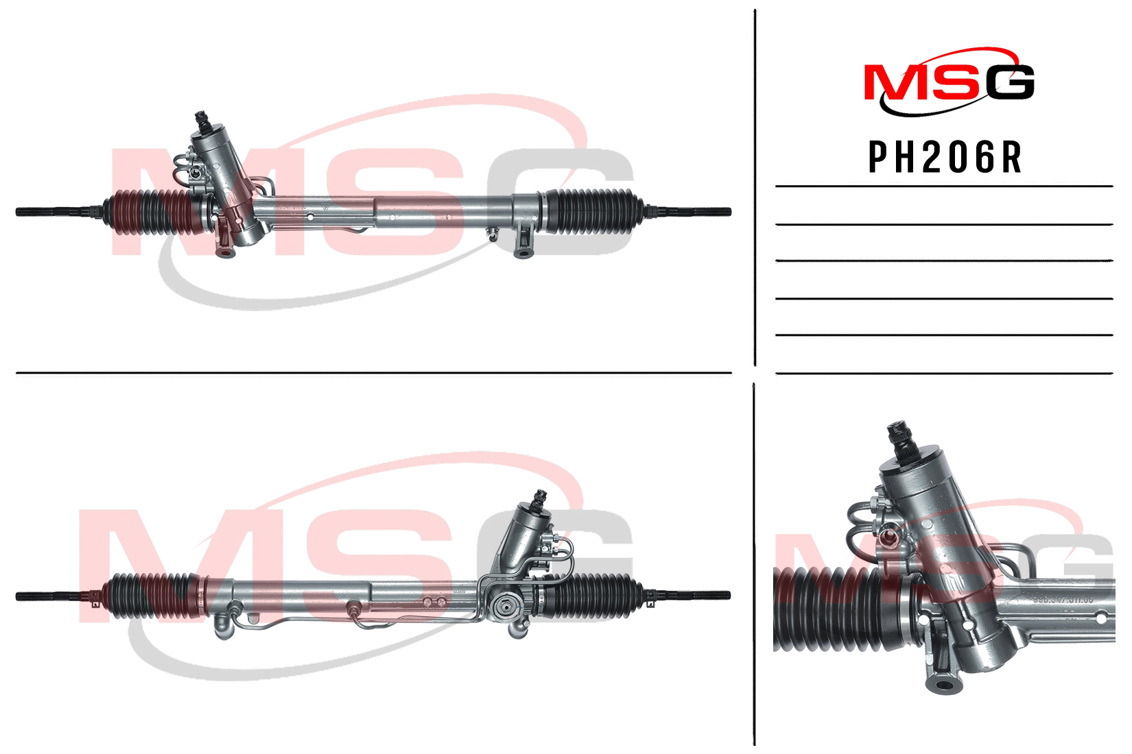 Рейка рулевая с ГУР porsce boxster 99-04 MSG ph206r - MSG PH206R