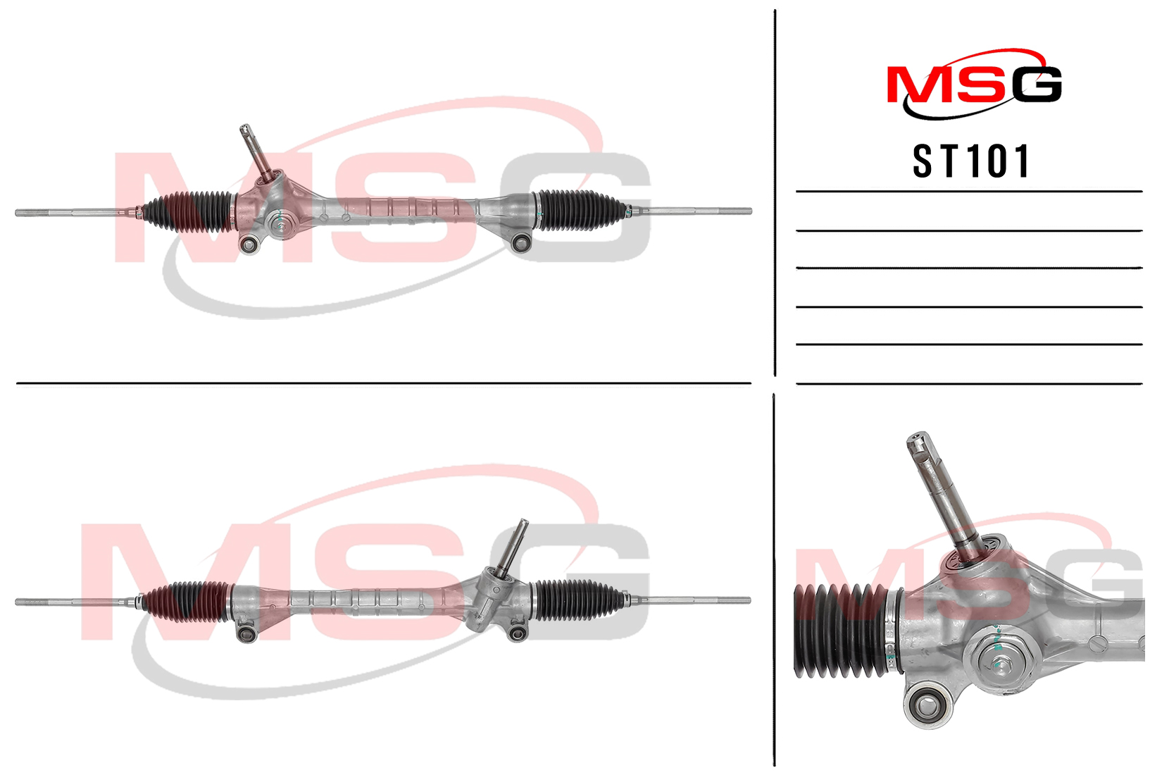 Рулевая рейка без ГУР новая Saturn VUE 2007-, Chevrolet Captiva Sport 2008-, Chevrolet Equinox 2004-2009, Saturn VUE 2002-2007 - MSG ST101