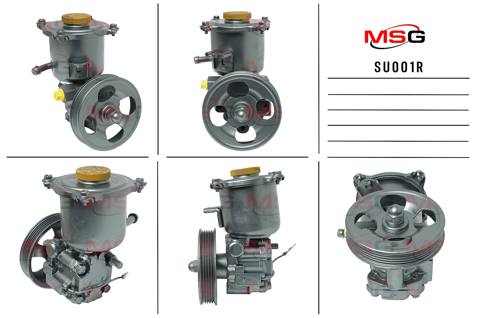 Насос ГУР subaru Forester 1997-2002,subaru Impreza 1992-2002,subaru Legacy 1993-1998 MSG su001r - MSG SU001R
