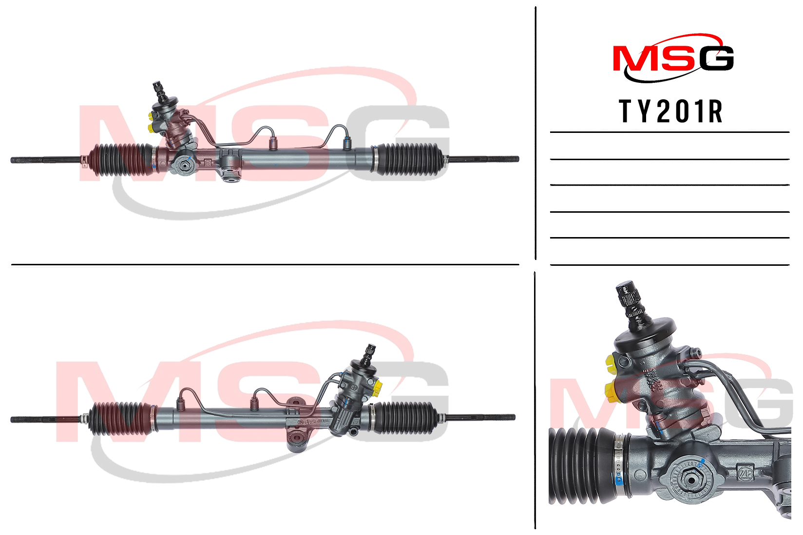 Рейка рулевая с ГУР toyota avensis (_t22_) 97-03,avensis Liftback (_t22_) 97-03 MSG ty201r - MSG TY201R
