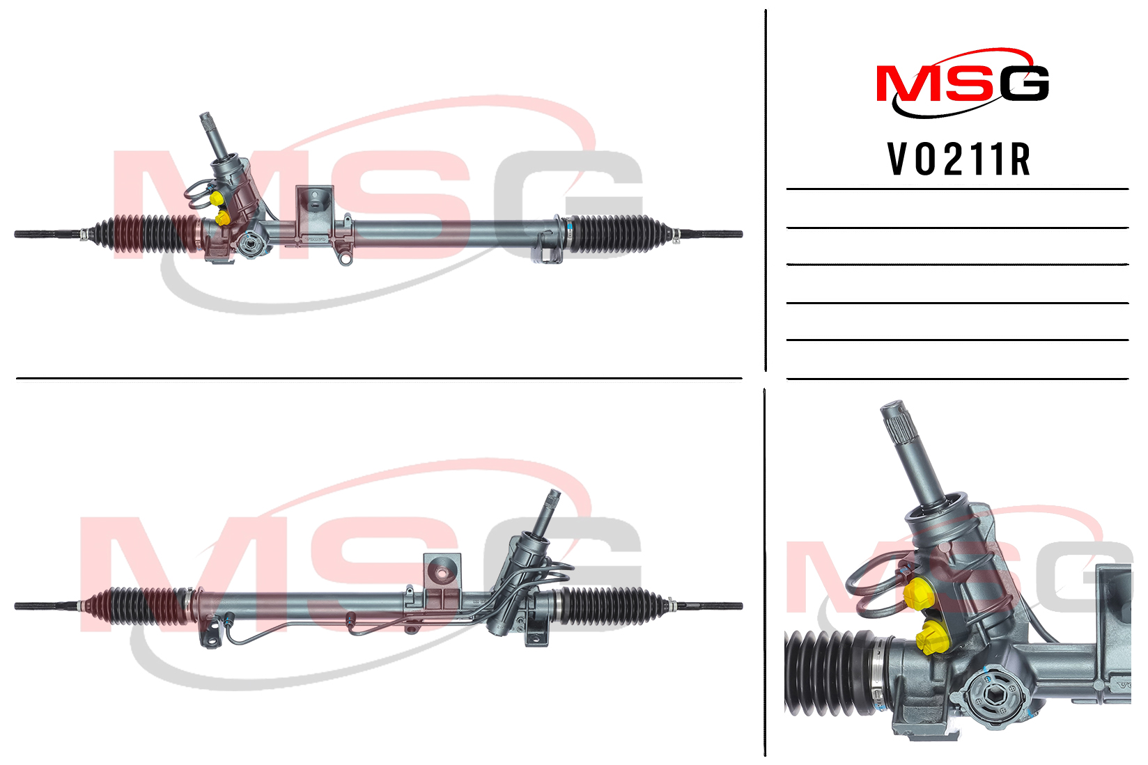 Рейка рулевая с ГУР volvo C70 i кабрио 03.98-10.05volvo C70 i купе 03.97-09.02volvo S70 11.96-11.0 MSG vo211r - MSG VO211R