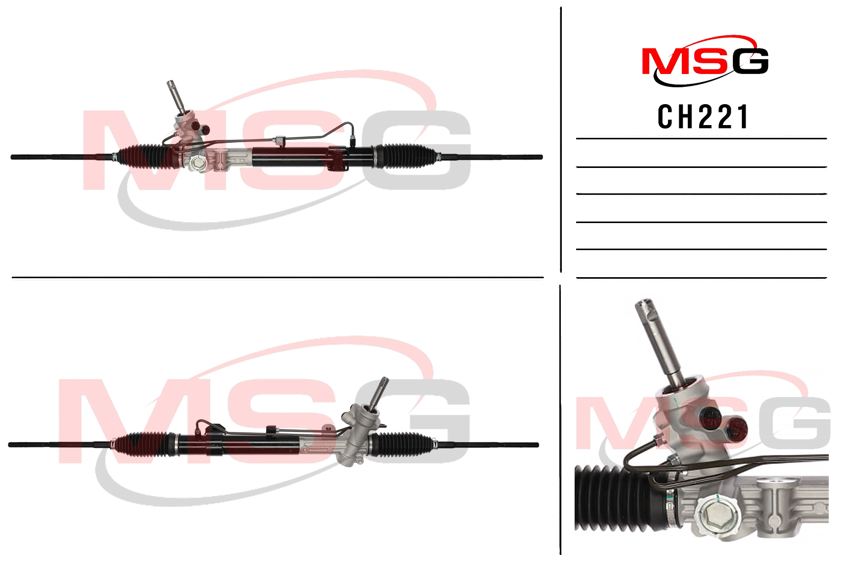 Рулевая рейка c ГУР новая Dodge Grand Caravan 2008-2010, Chrysler Town & Country 2008-2010 - MSG CH221