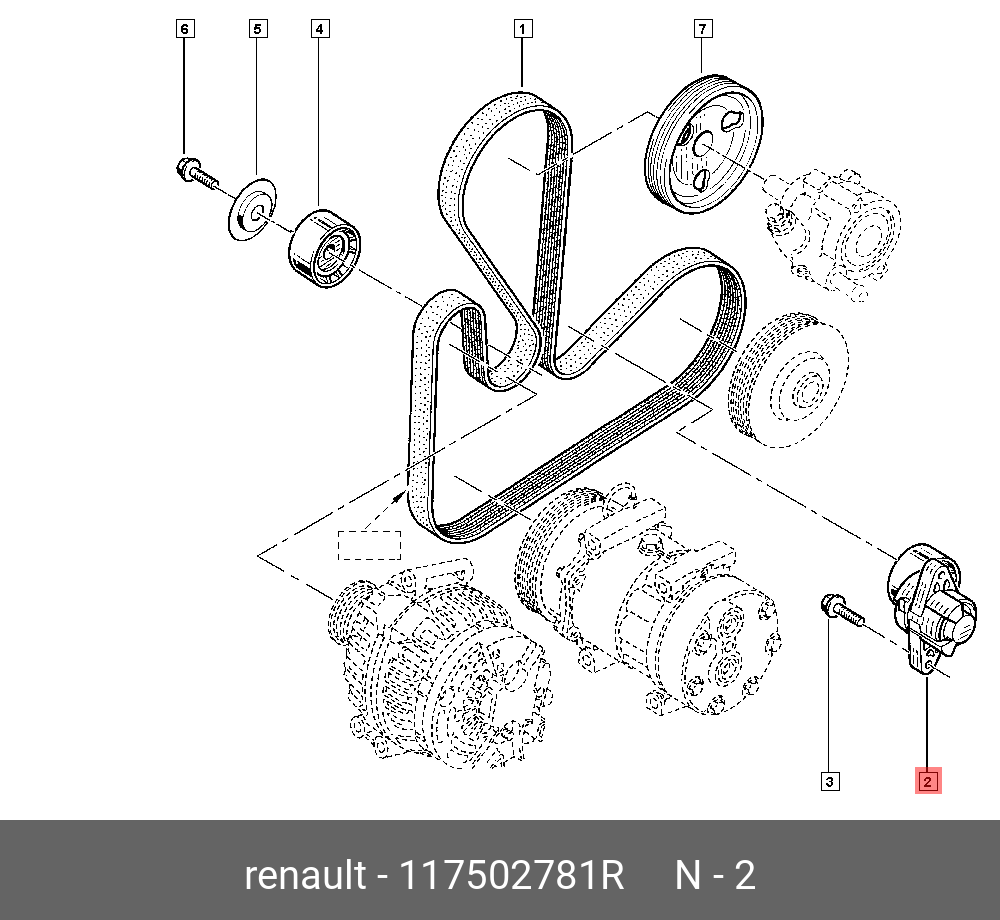 Ролик натяжной приводного ремня - Renault 117502781R