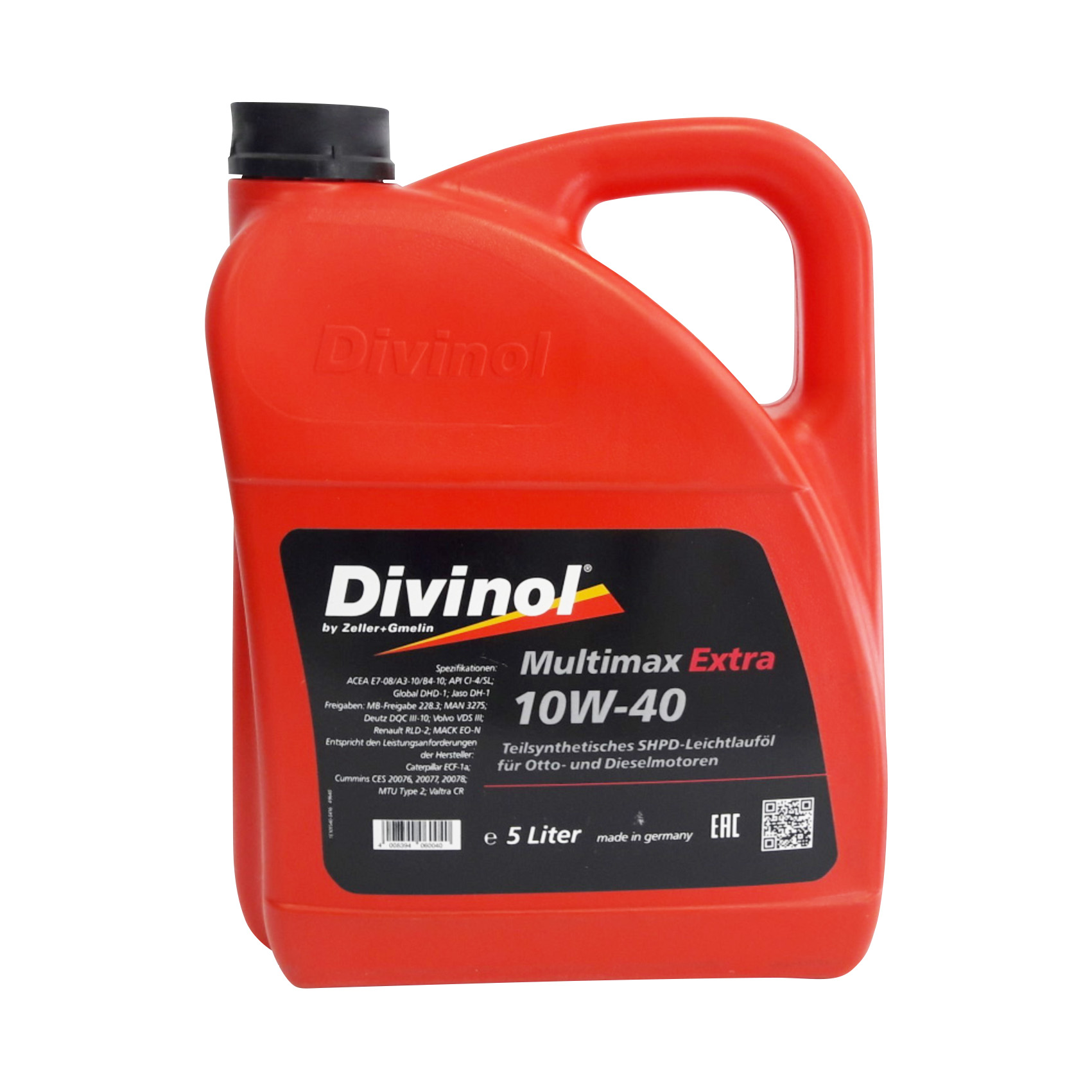 Масло мотор. полусинт. для диз. двиг. divinol Multimax Extra 10w-40 API ci-4/sl, acea e7/a3/b4 - 5 л./3 - DIVINOL 49640-K007