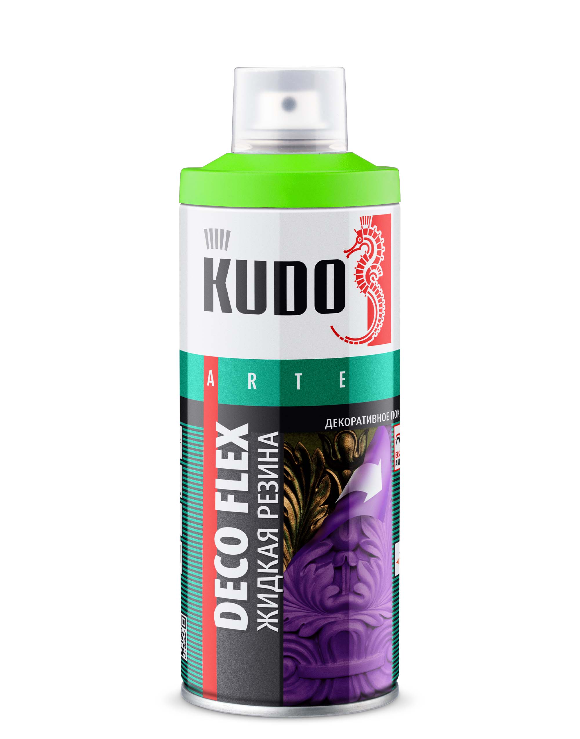 Жидкая резина deco flex Флуоресцентная зелёная 520 мл - KUDO KU-5321