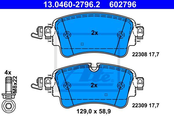 Brake Pad Set | зад | - ATE 13.0460-2796.2