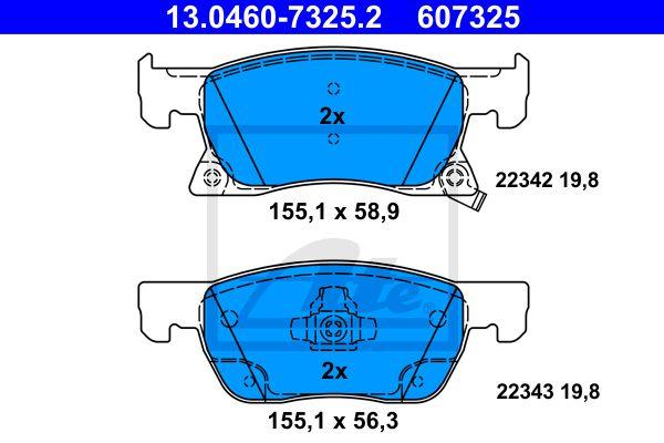 Brake Pad Set - ATE 13.0460-7325.2